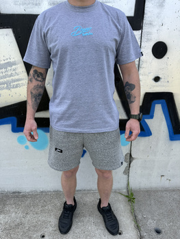 T-SHIRT BANO BANDA PUFF BLUE SZARA MELANŻ